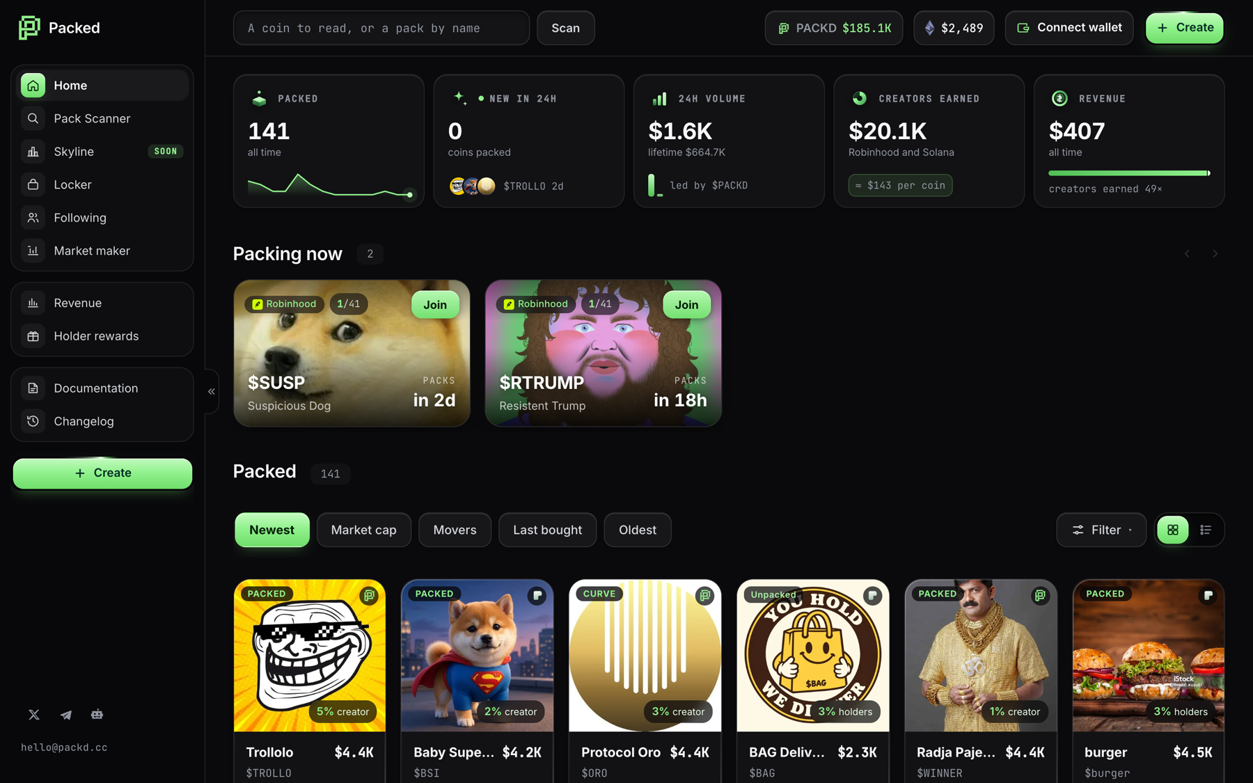 The Packed app